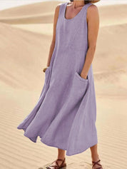 Women's Flowy Summer Midi Dress - Lightweight & Breathable