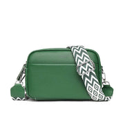 Women's Crossbody Bag - Boxy with Wide Patterned Strap