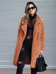 Women's Coat - Textured Teddy Look