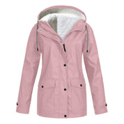 Women's Waterproof Hooded Jacket - Warm Lining Design
