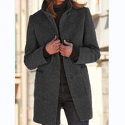 Women's Coat - Single Breasted with Front Pockets
