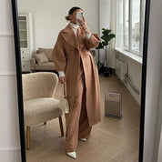 Women's Coat - Double Breasted with Wide Collar