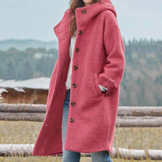 Women's Coat - Button Front with Hood