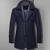 Men's Coat - Notched Lapel with Button Closure