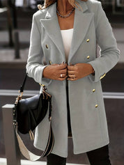 Women's Double-Breasted Winter Coat - Tailored Fit