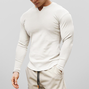 Men's Long Sleeve Top - Ribbed & Slim-Fit