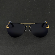Black Polarized Aviator Sunglasses for Men