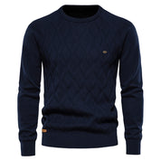 Men's Jumper - Crew Neck with Diamond Pattern