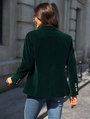 Women's Blazer - One-Button Closure with Structured Fit
