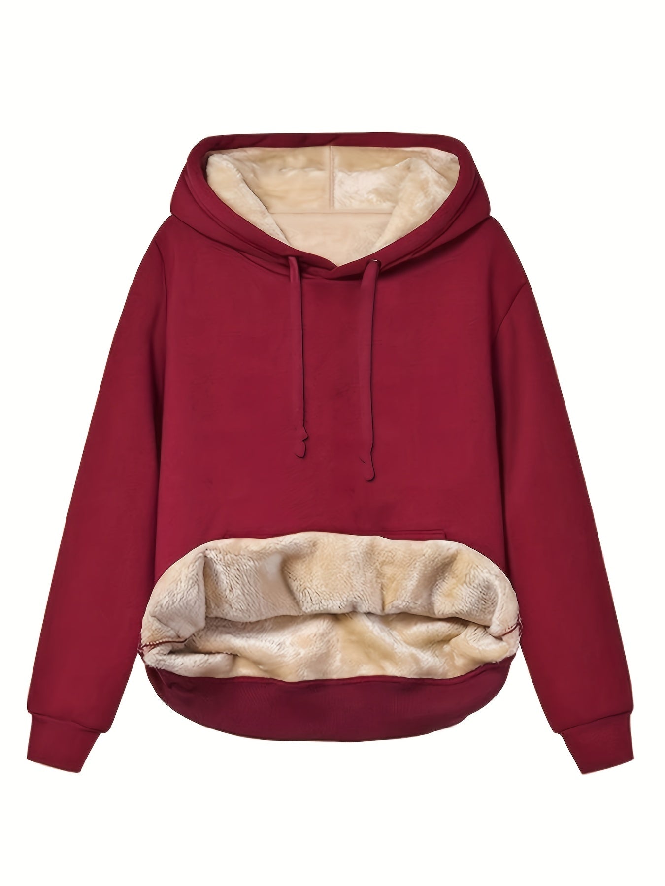 Unisex Plush-Lined Hoodie - With Drawstring Hood & Kangaroo Pocket