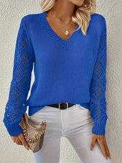 Chic V-Neck Sweater with Cut-Out Detail for Women | Katie