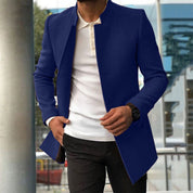 Men's Coat - Band Collar with Structured Front