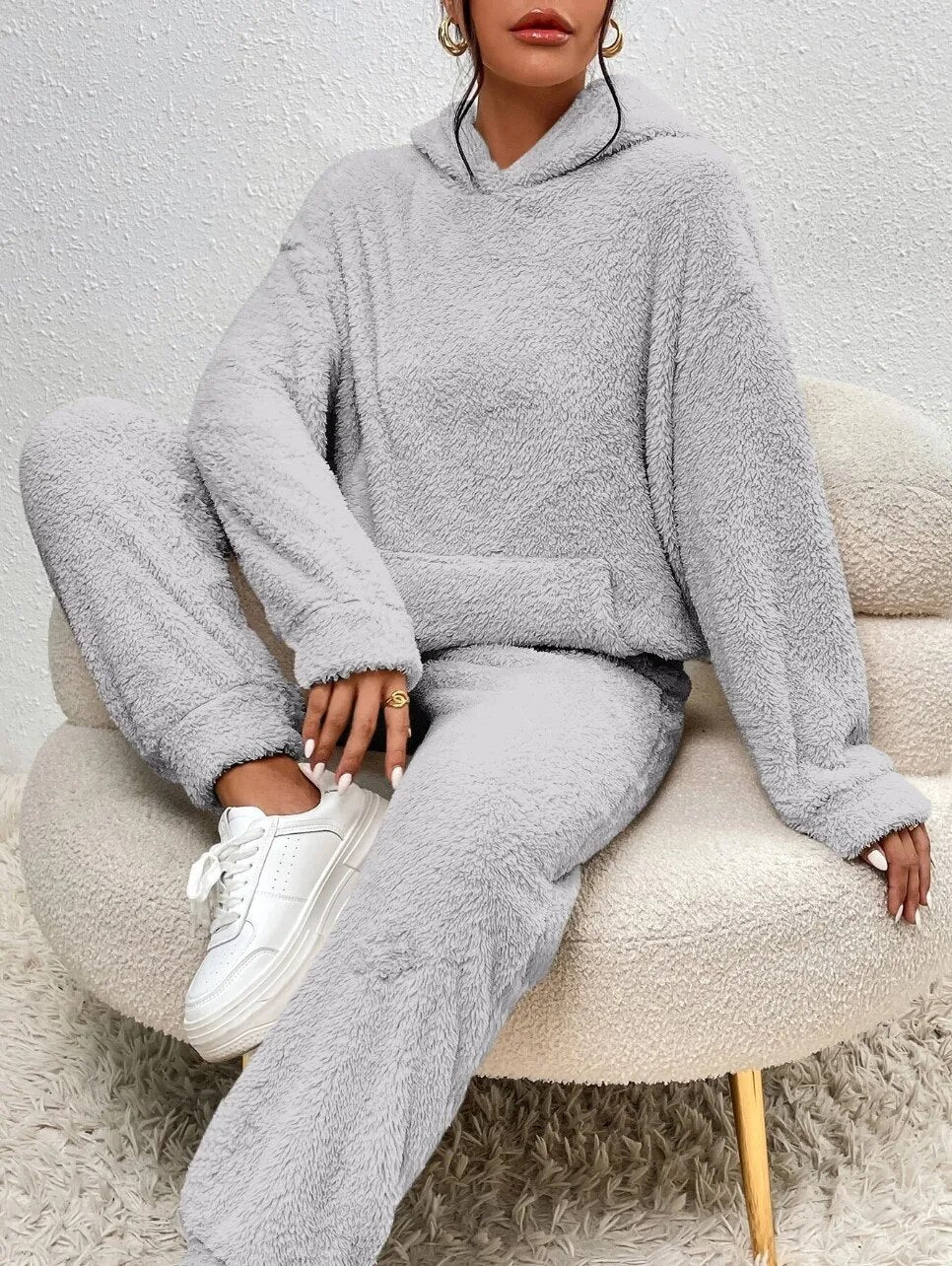 Women's Loungewear Set - with Pullover Hoodie & Joggers