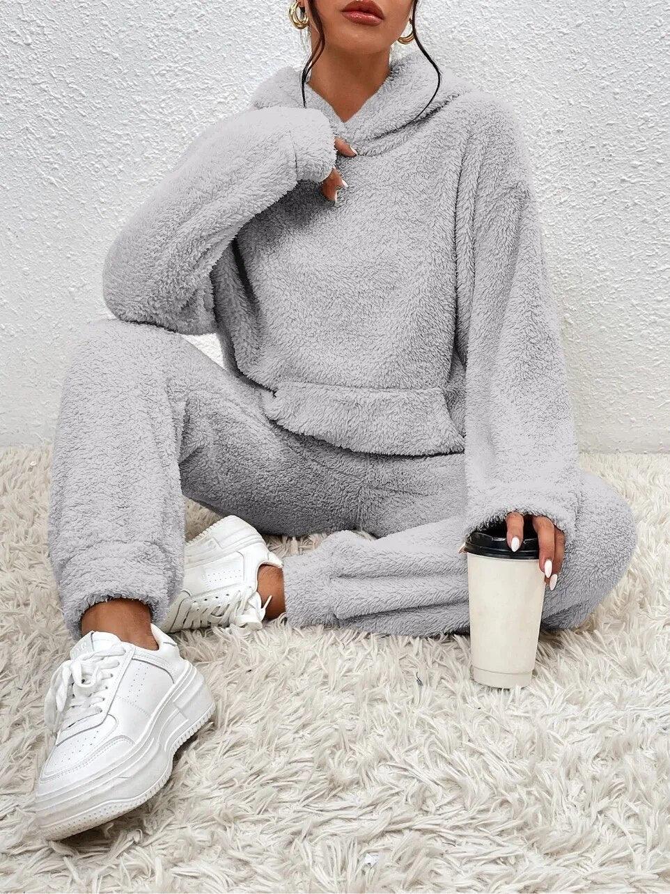 Women's Loungewear Set - with Pullover Hoodie & Joggers