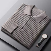 Men's Jumper - Quarter-Zip with Ribbed Design