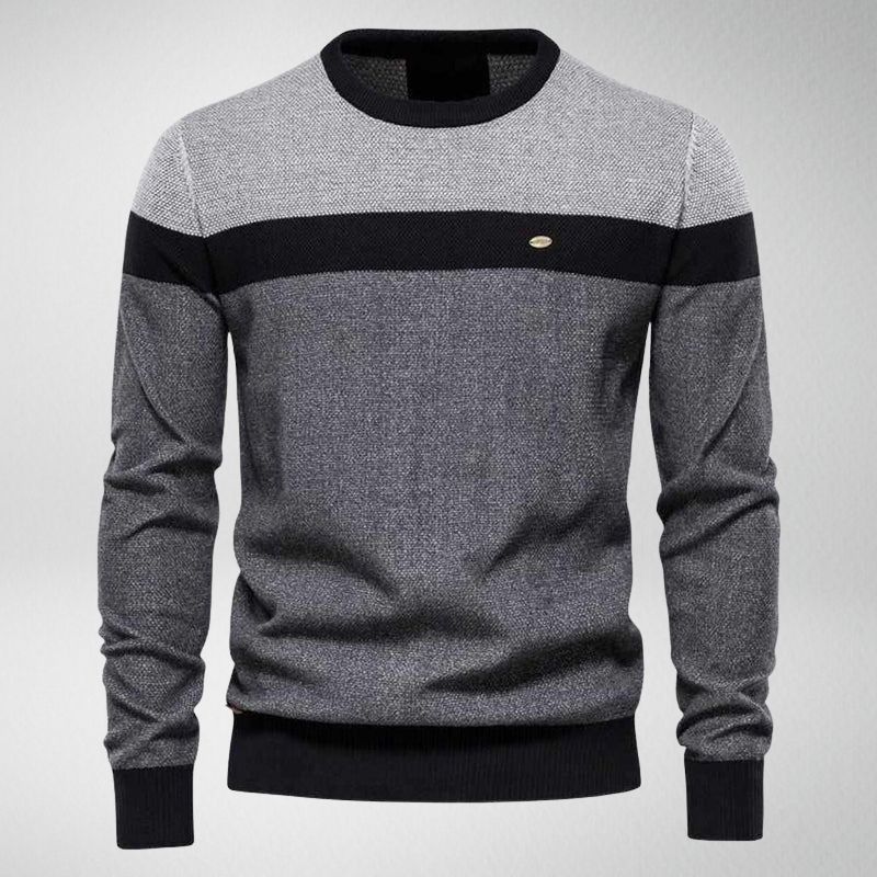 Men's Jumper - Crew Neck with Striped Design