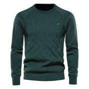 Men's Jumper - Crew Neck with Diamond Pattern