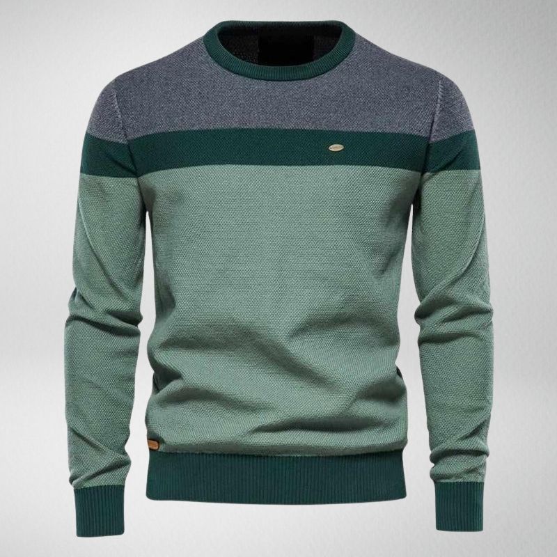Men's Jumper - Crew Neck with Striped Design
