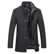 Men's Coat – Stand Collar with Quilted Insert