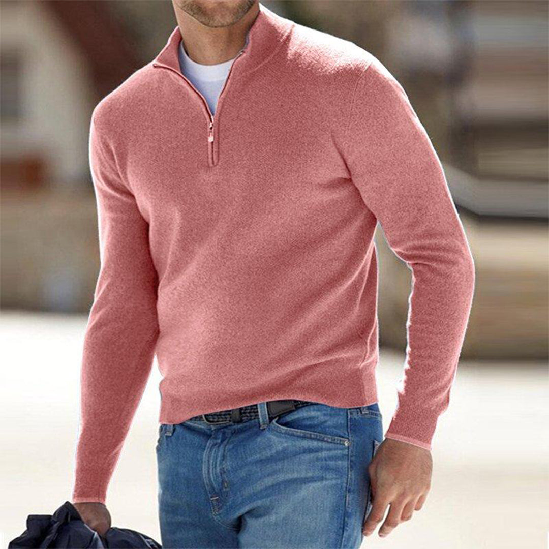 Men's Jumper - Quarter-Zip with Funnel Collar