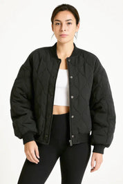 Women's Oversized Quilted Jacket - Bomber Style