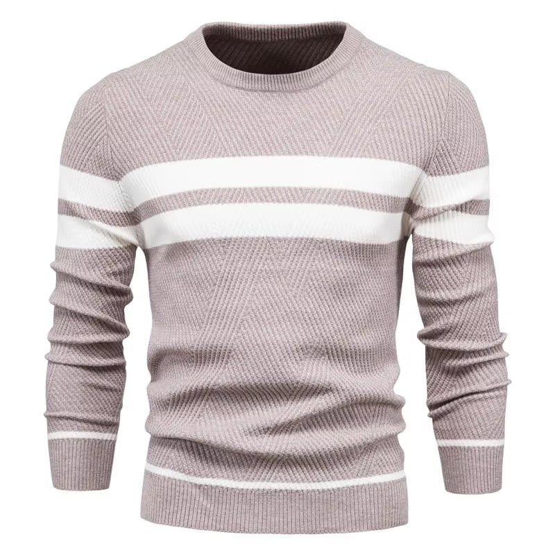 Men's Jumper – Crew Neck with Stripe Detail