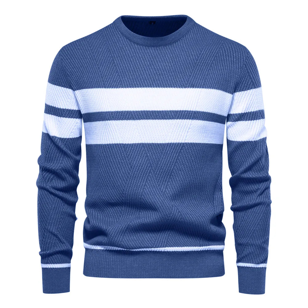 Men's Jumper – Crew Neck with Stripe Detail