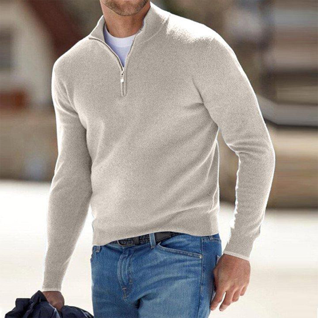 Men's Jumper - Quarter-Zip with Funnel Collar
