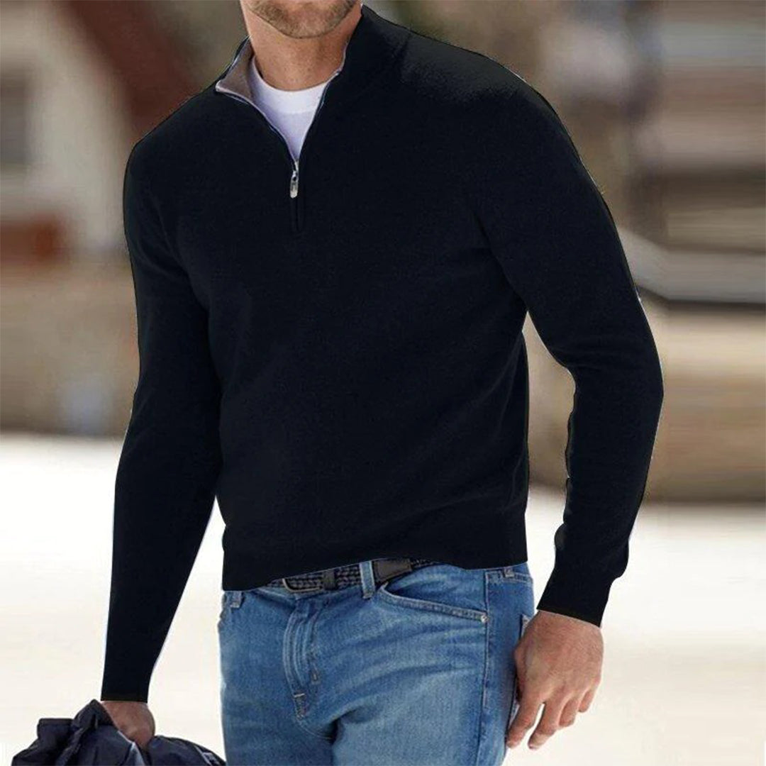 Men's Jumper - Quarter-Zip with Funnel Collar
