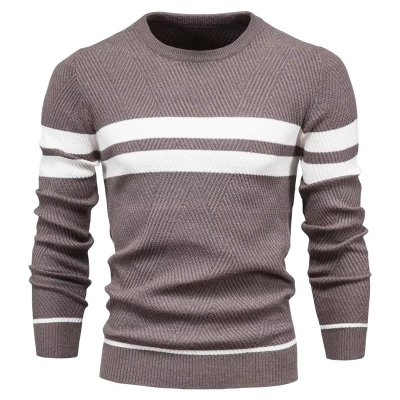 Men's Jumper – Crew Neck with Stripe Detail