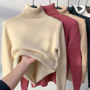 Women's Roll Neck Jumper - Plush Lining