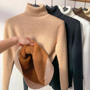 Women's Roll Neck Jumper - Plush Lining