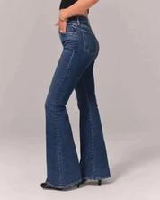 Women's Bell Bottom Flared Jeans - High-Waisted