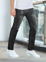 Men's Distressed Jeans - Slim Fit with Button Fly