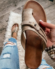 Comfortable and Supportive Open-Toe Sandals with Buckle Design for Women