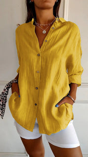 Women's Button-Down Shirt - Lightweight Casual Summer Top