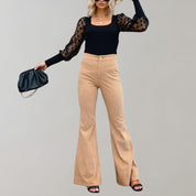 Women's High-Waisted Flared Jeans - Bootcut Fit