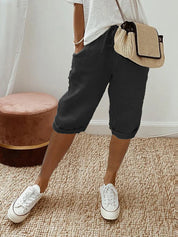 Women's Summer Drawstring Shorts - Lightweight Breathable Casual