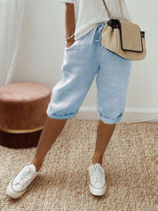 Women's Summer Drawstring Shorts - Lightweight Breathable Casual