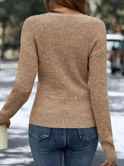 Chic and Stylish Brown V-Neck Sweater for Women