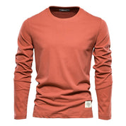 Men's Long Sleeve Top - Solid Crew Neck