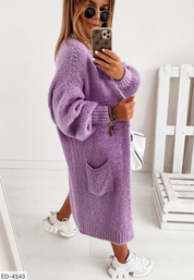 Women's Stylish Long Knitted Cardigan - Cozy Outerwear