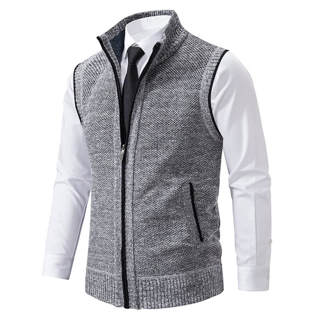 Men's Gilet - Stand Collar with Full Zip Fastening
