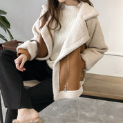 Women's Suede Winter Coat - Stylish & Cosy Outerwear