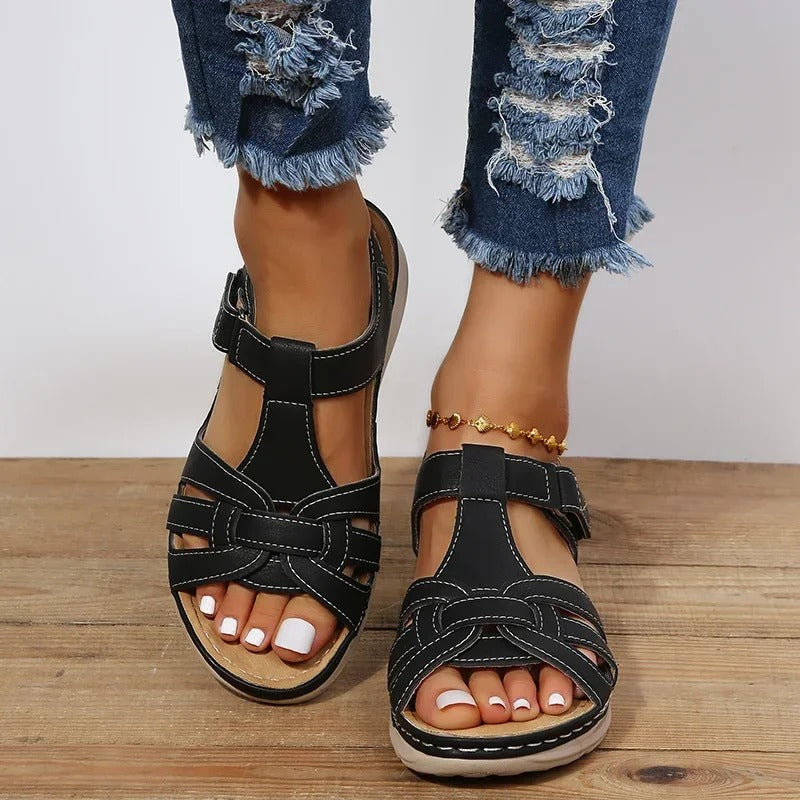 Comfortable Velcro Strap Orthopaedic Sandals with Cushioned Sole for Women