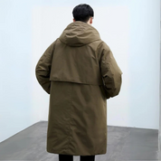 Men's Parka  - Removable Hood with Button and Zip Closure