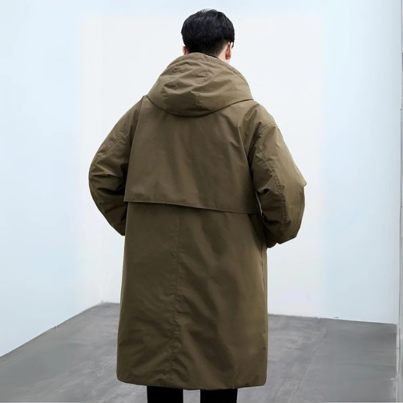 Men's Parka  - Removable Hood with Button and Zip Closure