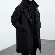 Men's Parka  - Removable Hood with Button and Zip Closure