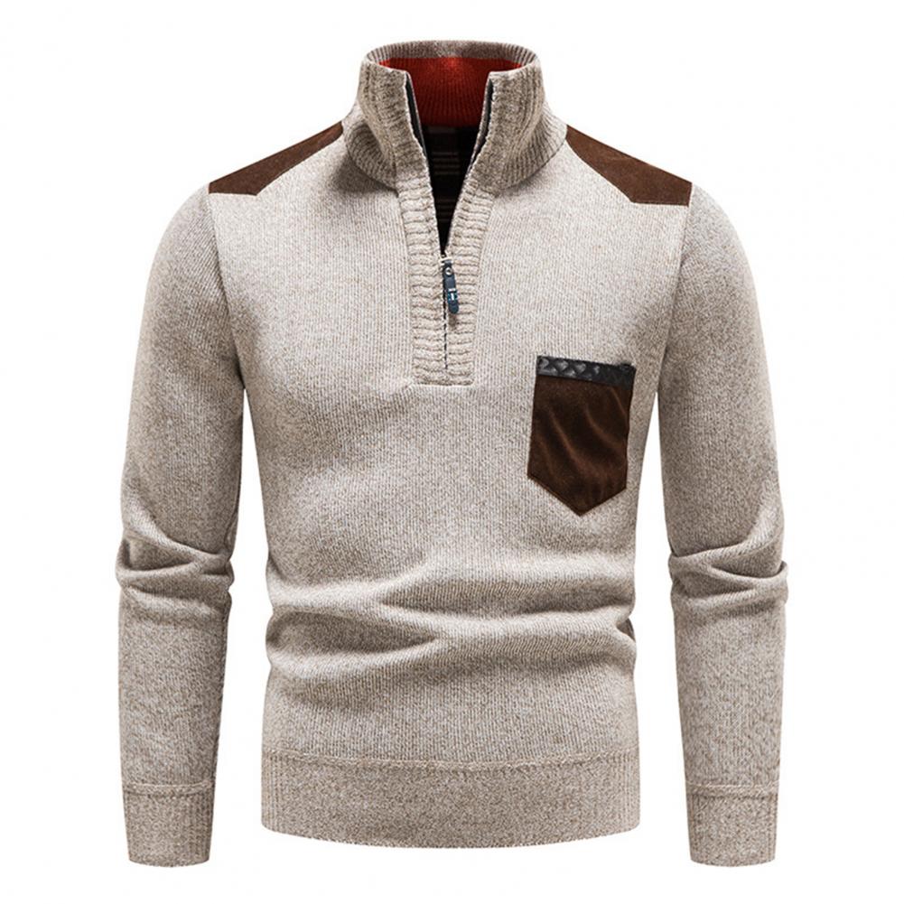 Men's Jumper - High Collar with Quarter-Zip