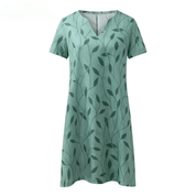 Stylish and Casual V-Neck Printed Dress for Women